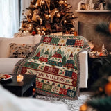 Cosy Family Name Christmas Blanket – Green Forest and Plaid