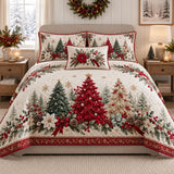 Red Tree Pines | Quilted Bedding Set