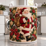 Santa Claus & Gift Sack | Quilted Laundry Basket