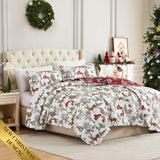 Cardinal Holly Bedding | Quilted Bedding Set
