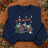 Navy Santa Sleigh | Cozy Sweater
