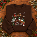 Navy Santa Sleigh | Cozy Sweater