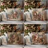 Santa Claus Pillow Cover,Christmas Throw Pillowcase,Xmas Sofa Pillow Case,Holiday Pillow Sham,Cozy Cushion Cover