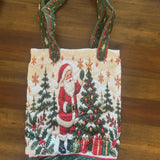 Santa & Pine Trees | Handcrafted Bag